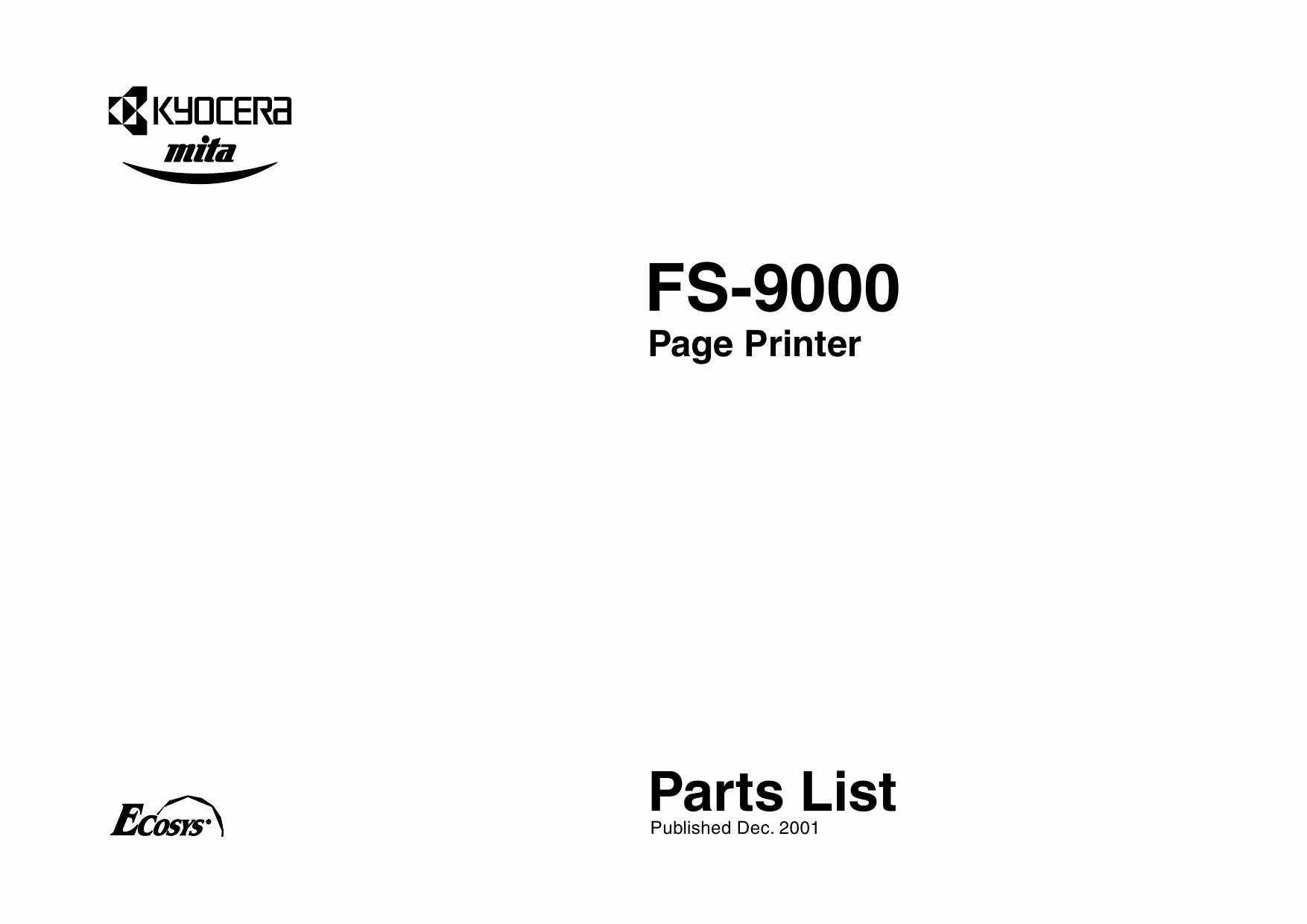 KYOCERA LaserPrinter FS-9000 Parts Manual-1